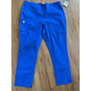 Wonder Wink Blue 4 Way Stretch Fabric Straight Cargo Leg Scrub Pants 2XL NWT